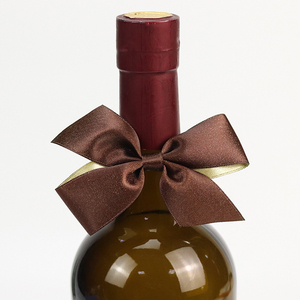 Ribbon <strong>Bow</strong> DIY <strong>Elastic</strong> <strong>Loop</strong> <strong>Custom</strong> Logo Printed Solid Fabric Wine Bottle <strong>Bow</strong> Ribbon Single Face Gift Packing Decoration - Product Image 6