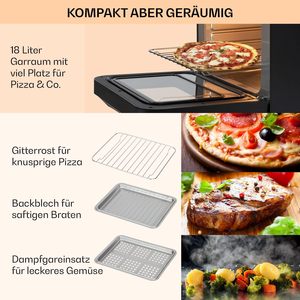 18L Heißluft fritte use mit Dampf-und Trocknungs funktion 10 Programme Dampf luft fritte use 2450 W Toaster Dehydrator öl freies Kochen