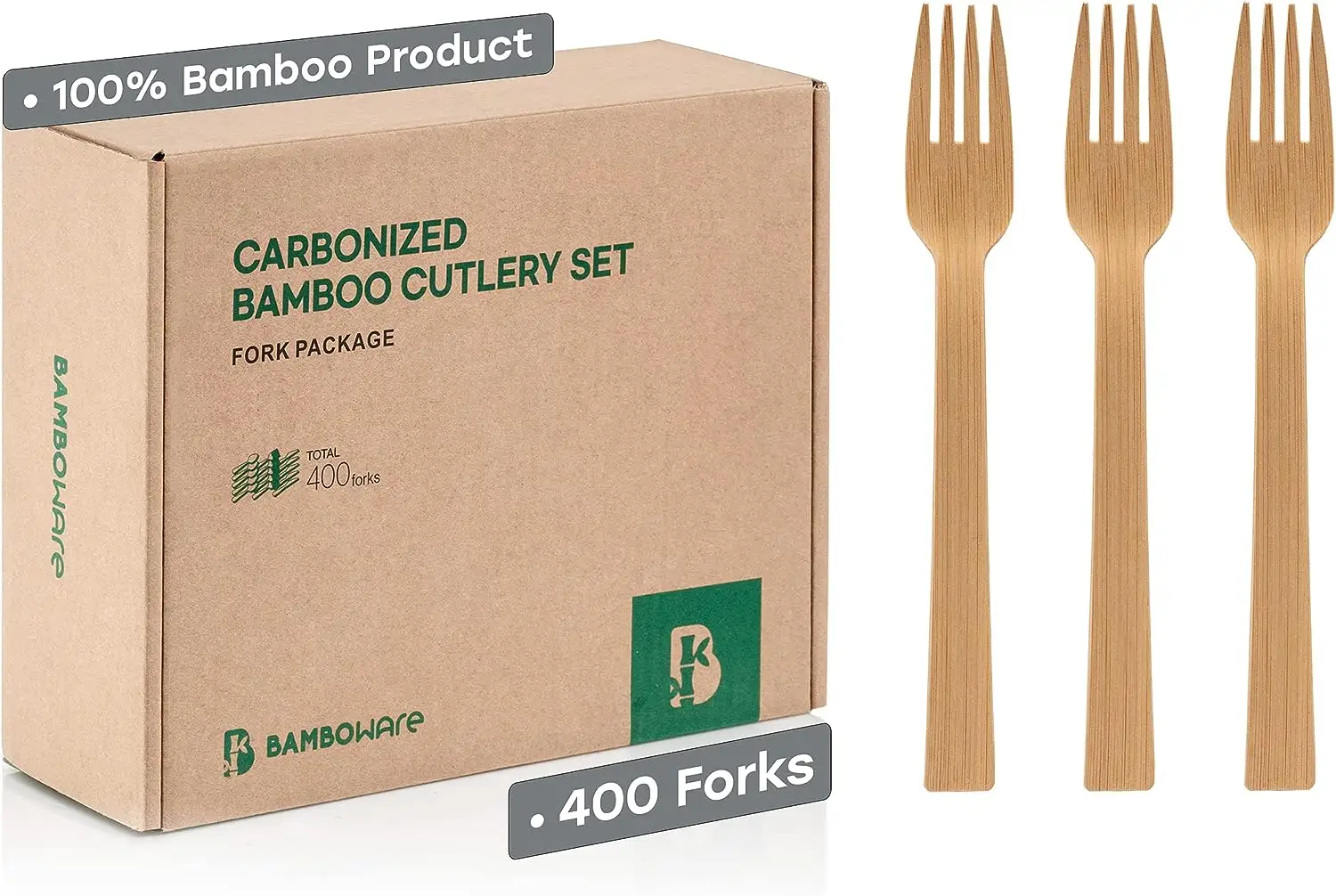 Vaisselle jetable biodégradable Fourchette en bambou écologique Cuillère Couteau Couverts en bambou