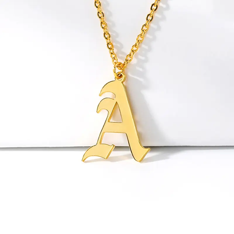Letter S Pendant Necklace Alphabet Jewelry Initial Letter Pendant Necklace