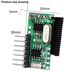 Modulo ricevitore Wireless supereterodina ad alta sensibilità 433MHz & 315MHz RF materiale plastico codice di apprendimento per telecomandi - Product Image 4