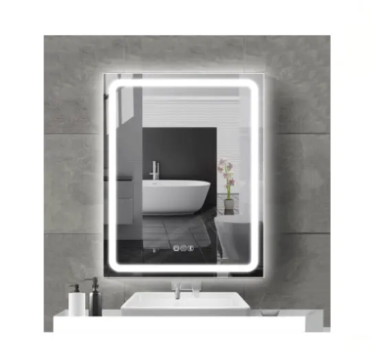 HIXEN 18-4A OEM ODM prix d'usine miroir de salle de bain intelligent mural rétroéclairé avant avec éclairage LED