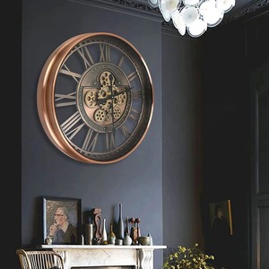 Thiết bị hiện đại đồng hồ phong cách cổ kim loại ABS mặt duy nhất nghệ thuật cổ điển Deco Thiết kế pin hoạt động thạch anh kim cho phòng khách sử dụng - Product Image 2