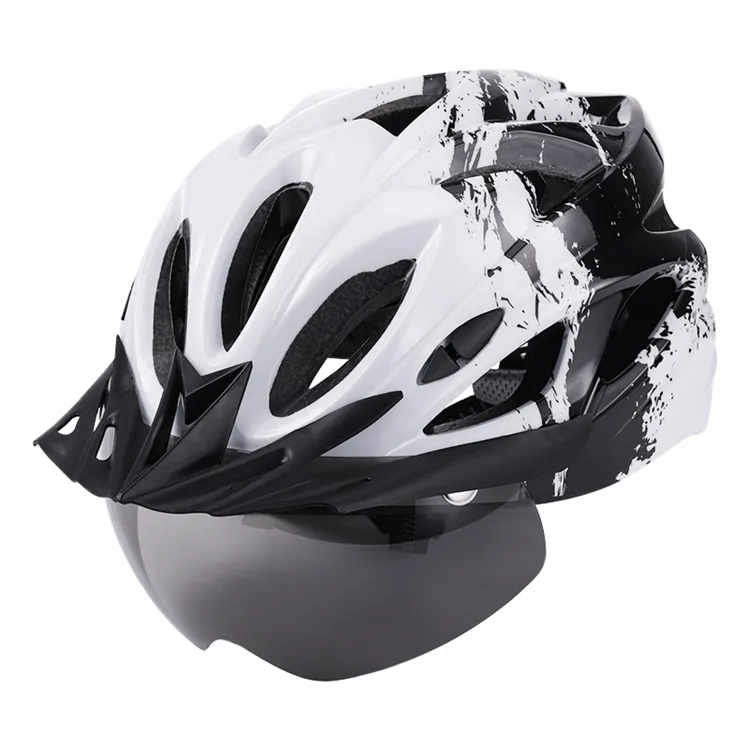 Capacete de bicicleta recarregável com luz de led, capacete de ciclismo seguro para montanha, estrada, bicicleta para adultos