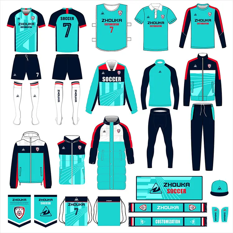 Zhouka benutzer definierte bequeme Männer Fußball Trikot Fußball Uniform Fußball benutzer definierte Trikot Fußball Trikot Uniform Fußball Kit