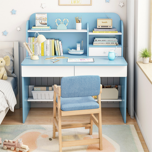 Simple Desk with Bookshelf Combination Home <strong>Computer</strong> Desk Primary School Students Writing Study <strong>Table</strong> - Product Image 3