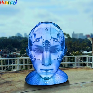 Мультяшная человеческая голова RGB Красочная светодиодная подсветка надувная модель гигантская рекламная сценическая декоративная выставочная модель надувные модели - Product Image 3