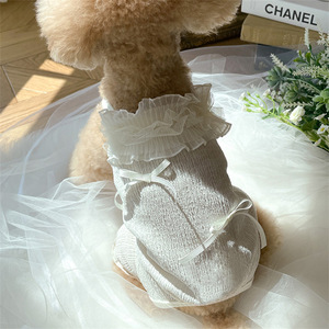 Joysing 2025夏用ペット服通気性猫ストラップベストTシャツトップ小型犬用小型犬用プリンセスデザイン - Product Image 4