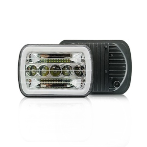 Cross-Border Explosions 7-Inch <strong>LED</strong> Headlights Modified Two-Color Aperture with <strong>5</strong> Beads and 6000K Color Square Spotlight - Product Image 3