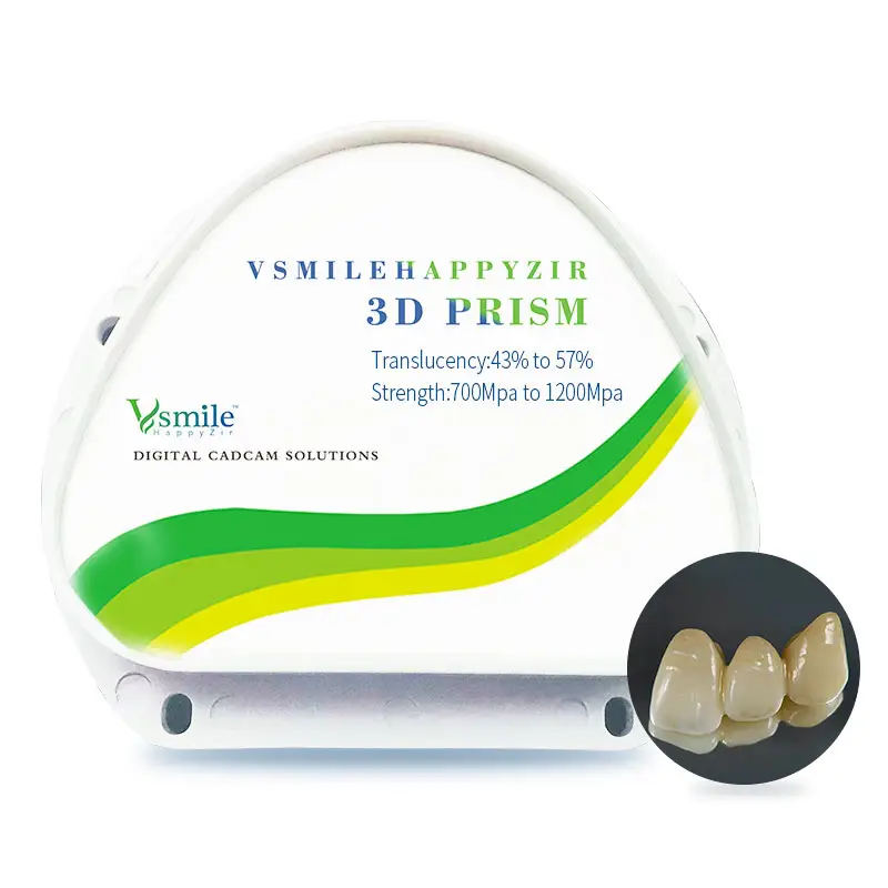 Vsmile materiale dentale Zirconia blocco multistrato Amann Girrbach 3D prisma multistrato disco Zirconia Cad Cam uso laboratorio dentale