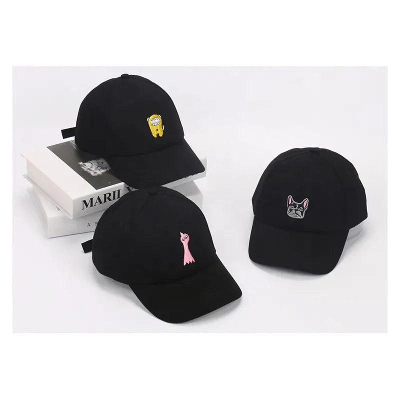 Projetar seu próprio logotipo por atacado chapéu preto liso bonés de beisebol personalizado com bordado