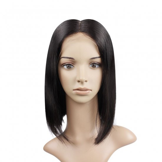 Half Lace Bob Wig Straight. #1b