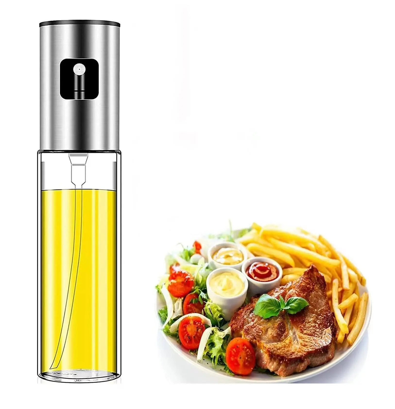 3,4 Unzen Glas-Olivenöl flasche in Lebensmittel qualität 100ml Öl sprüh öl Sprüh spender flasche zum Grillen Backen Kochen