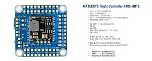 Контроллер F405-HDTE полета MATEKSYS-STM32F405/ICM42688-P/12S LiPo/BetaFlight/ArduPilot для дрона FPV - Product Image 2