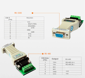 Popular Mini RS485 to <strong>RS232</strong> Converter <strong>Serial</strong> Adapter DB9 Connector Bidirectional Transmission 15KV ESD UT-2201 in Stock - Product Image 3