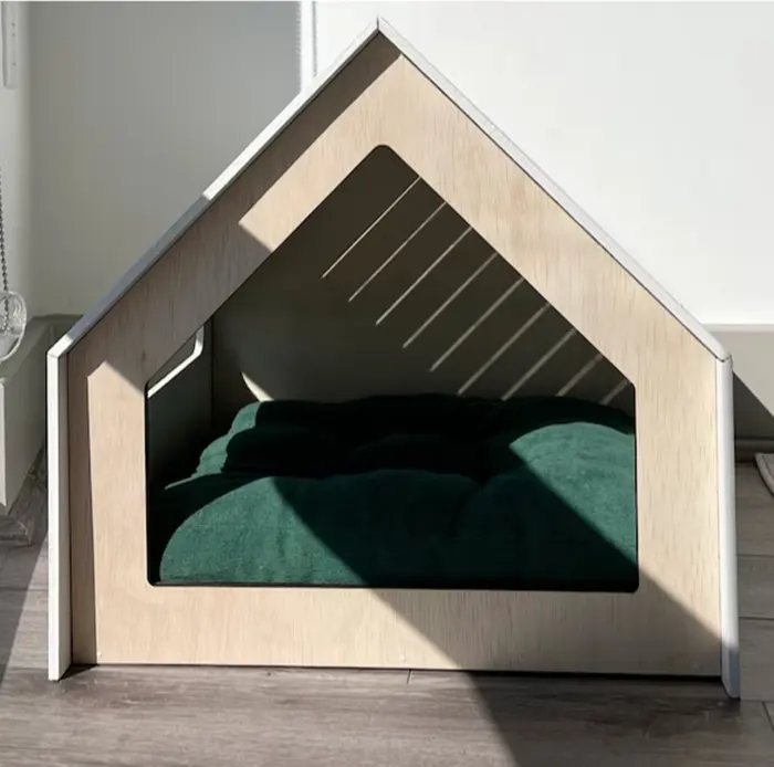 Transpirable de madera para interiores y exteriores, casa para gatos, jaula, refugio, moda, madera maciza, muebles para perros y gatos