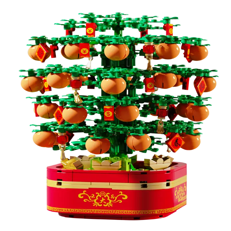 Nueva llegada SEMBO 601145 árbol de naranja con luz y música bloques de construcción con todos los principales marca legoing juguetes para regalos de Año Nuevo