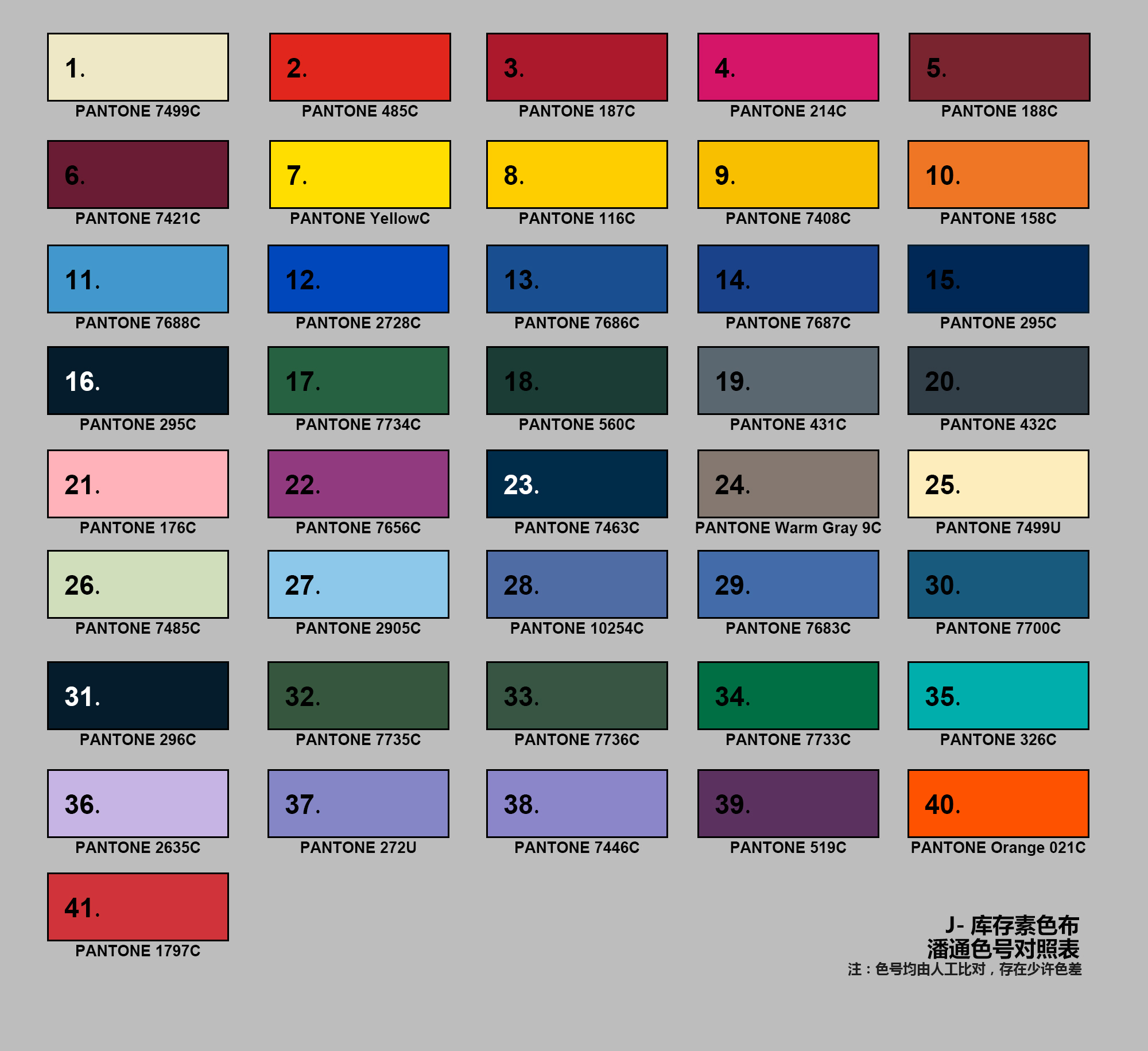 Pantone Color Chart