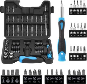 Juego de destornilladores múltiples de precisión con mango de trinquete giratorio, caja de extensión, cabeza de tornillo, 63 Uds. - Product Image 4