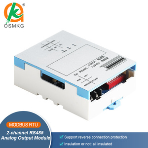 Módulo de salida analógica de 2 canales Oshangming 0-20mA 0-10V con RS485 Modbus Rtu para sensor de temperatura