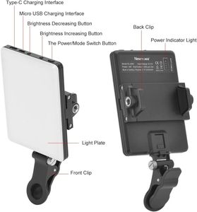<strong>High</strong> Power Rechargeable Clip Filled Video Conference <strong>Light</strong> Strip with Front and Rear Clips Adjustable for 3 Lighting Modes - Product Image 1