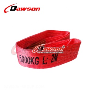 <strong>DAWSON</strong> China Manufacturer WLL 5Ton Red Polyester Flat Webbing Lifting Sling Belt - Product Image 2