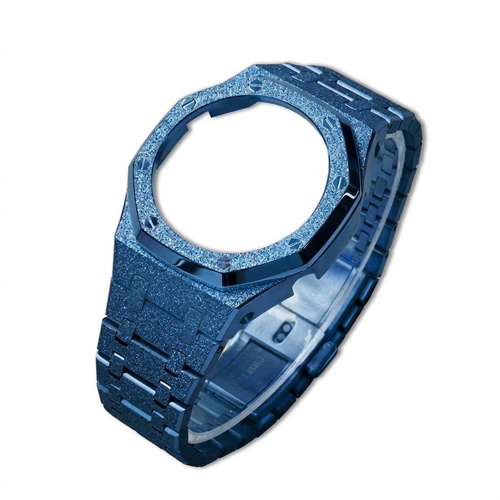 blue case-steel strap