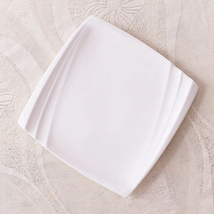 مختلف نموذج شكل جديد العظام الصين الخزف مربع السيراميك طبق عشاء للفندق و مطعم