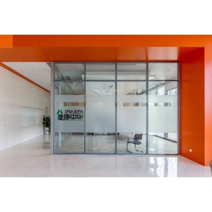 Modular <strong>Systems</strong> Visible Frame Glass <strong>Partition</strong> Tempered Single Glass Room Dividers - Product Image 5
