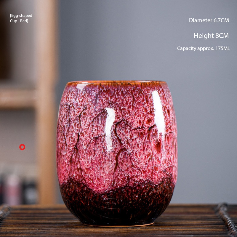 Taza con forma de huevo rosa