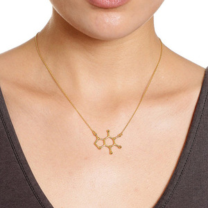 Cá nhân hoá tùy chỉnh kim loại giá rẻ dopamine phân tử Cấu trúc dây chuyền hợp kim hóa chất Mặt dây chuyền vòng cổ cho phụ nữ - Product Image 2