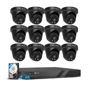 16 canali 12x5Mp IP67 torretta Audio AI rilevamenti di sicurezza domestica aziendale 4TB HDD NVR visione notturna 4k cctv poe sistema di telecamere