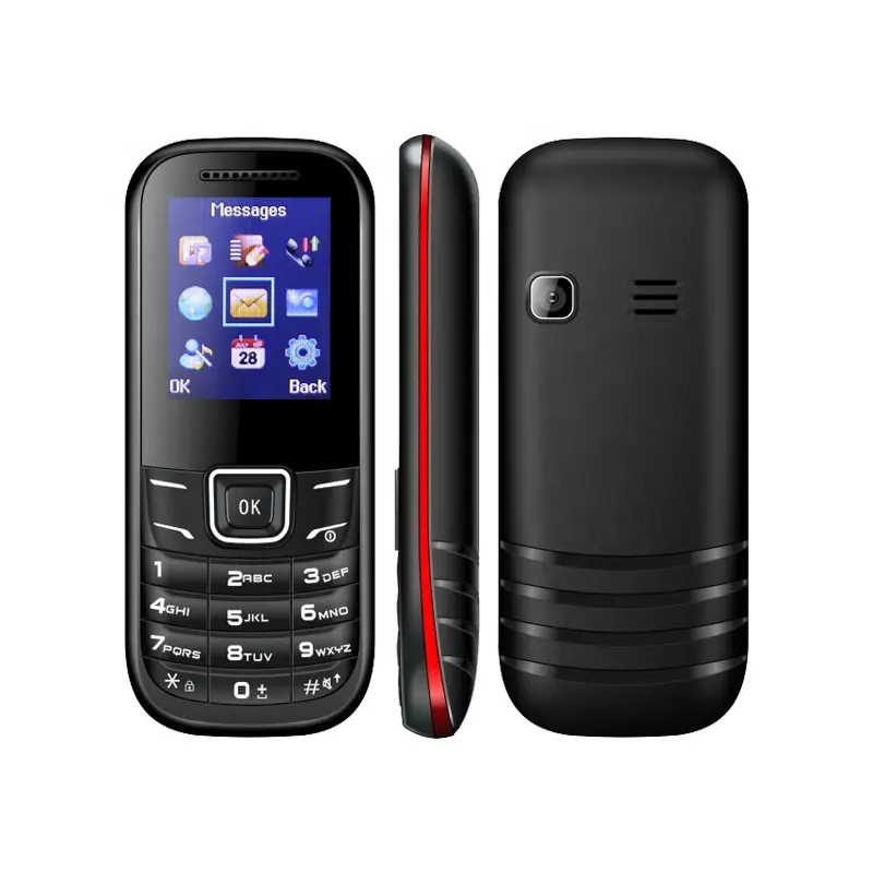 Uniwa E1200C แป้นวิทยุไร้สายโทรศัพท์มือถือปลดล็อก GSM พร้อมแบตเตอรี่5C BL