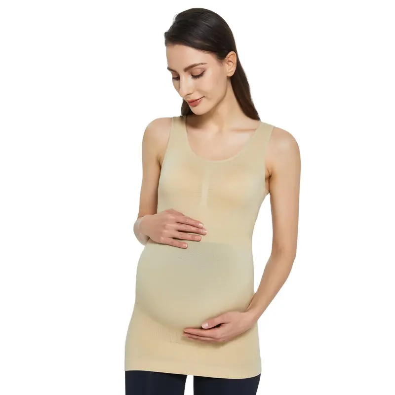 Zoyame – soutien du ventre sans couture pour femmes enceintes, vêtements de grossesse, Push Up, mise en forme des seins, sans manches, débardeur de grossesse