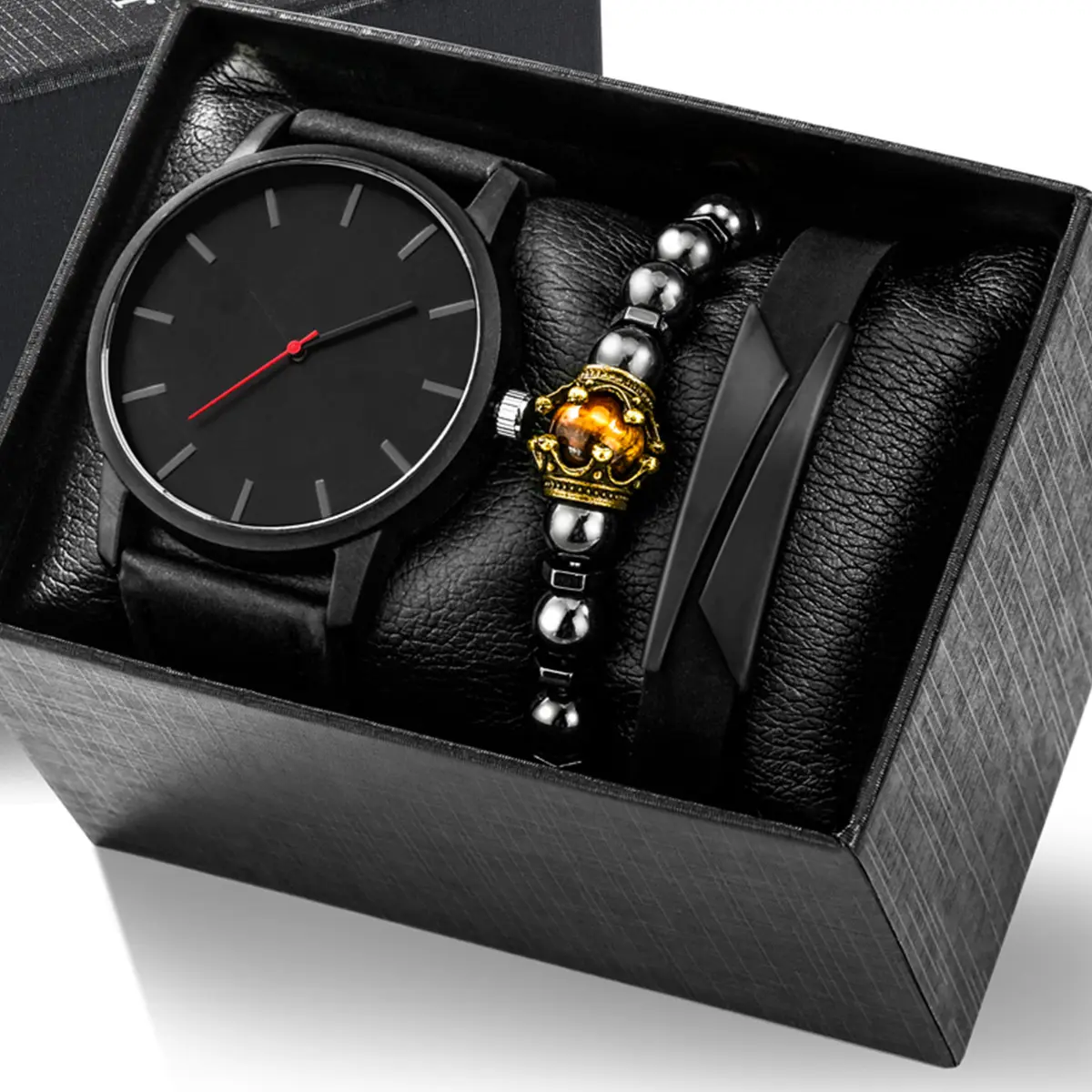 3 unid/set nuevo reloj masculino, reloj de pulsera de cuarzo de negocios informal de lujo para hombres, conjunto de pulsera de cuero para hombres, regalos originales para hombres