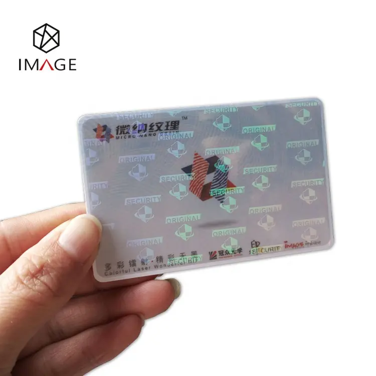 Mícron de 15 Brilhante Claro Holograma Laminado Filme Patch para Impresso PVC Cartão de IDENTIFICAÇÃO