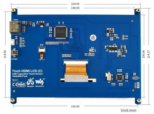 WaveShare 7 Zoll IPS Kapazitiven Touchscreen LCD 1024*600 Low Power Verbrauch 5 Punkte Touch Display Unterstützt Raspberry pi/PC - Product Image 6