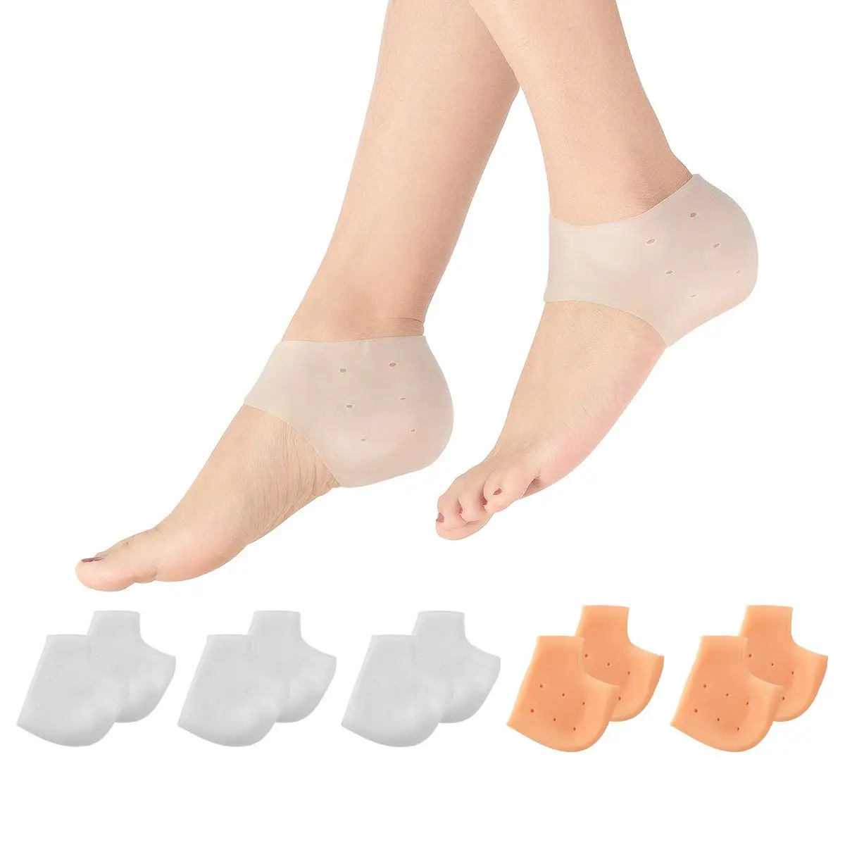 Gel de Silicone Protetor Hidratante Bolha Pé Rachado Fascite plantar Alívio Esporão Ósseo Apoio Almofada de Silicone Meias