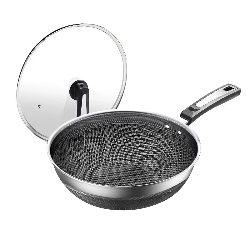 Wok negro de 30 cm SUS316