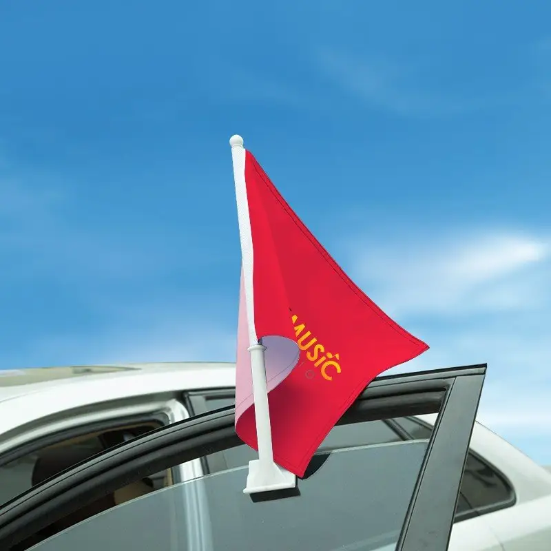 โพลีเอสเตอร์ทนทานใช้ราคาต่ำอาร์เจนตินาขายเสาธงสำหรับรถยนต์ธงแขวนรถระเหิดช่องว่างรถธง2ด้าน