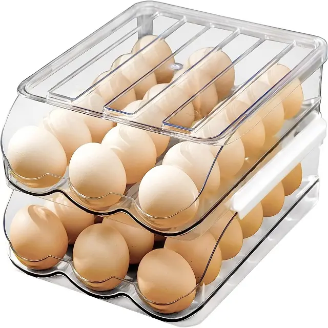 Chất Lượng Cao Giữ Trứng Cho Tủ Lạnh Tự Động Cán Eggtray Thùng Stackable Tươi Hộp Lưu Trữ Cho Tủ Lạnh