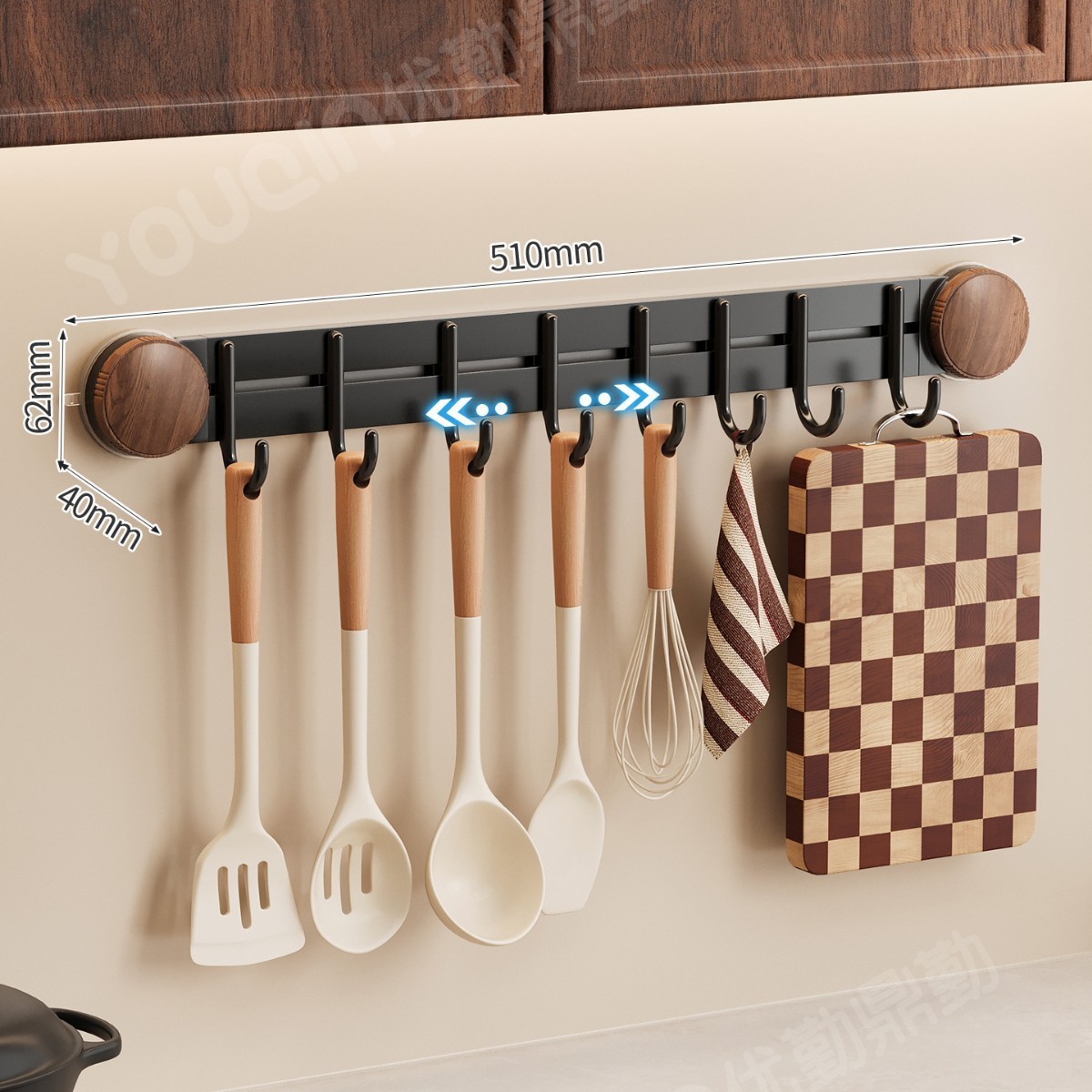 Wood grain hook 8 hooks