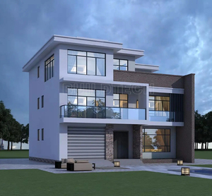 Lüks İdeal tatil çekilme 3 katlı 546sqm çelik yapı geniş balkon ve garaj ile prefabrik Villa - Product Image 3