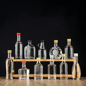 50ml100ml 空透明圆酒小样品玻璃瓶与金属盖 - Product Image 2