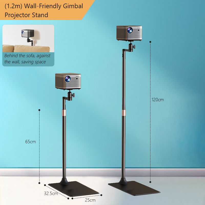 Support de projecteur à cardan de 1,2 m, compatible avec les murs