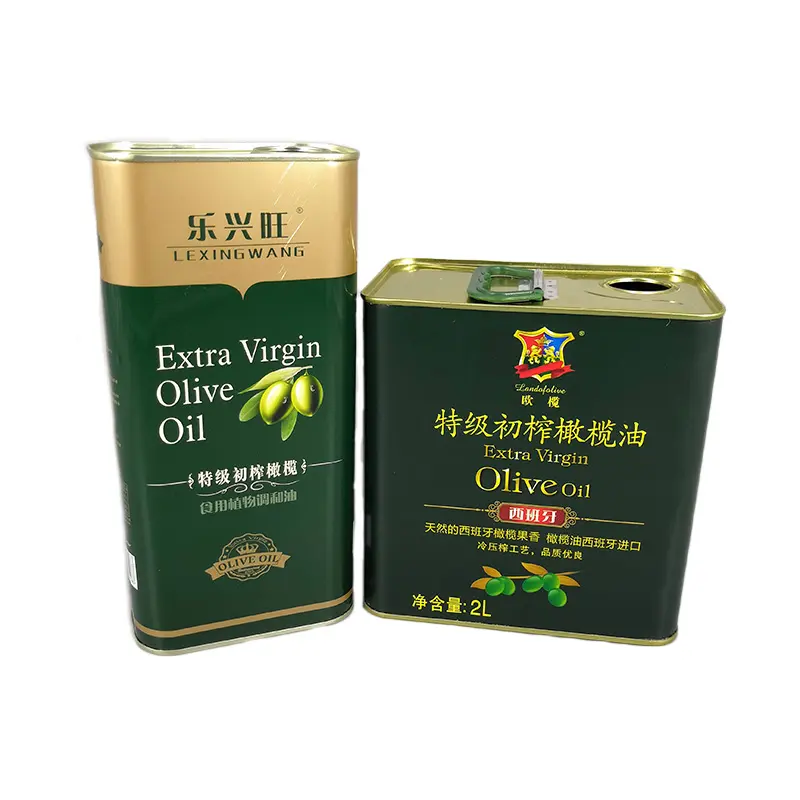 1 litro 3L olio d'oliva barattoli di latta in metallo dimensioni olio da cucina quadrato per l'imballaggio dell'olio di colza