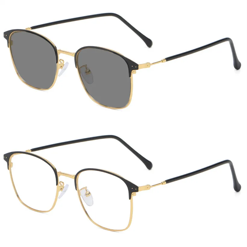 اللونية مكافحة نظارات الضوء الأزرق الذهب الرجعية المعادن مستطيل oculos دي سول النساء نساء 2022 الرجال الايطالية هلالية نظارات