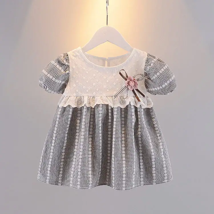 Sommer Baby Kleid Neues Design Kurzarm Kinder Spaß Kleid Nette Spitze Vetement Robe Bebe1 Hot Summer Baby Girl Stilvolle Kleider