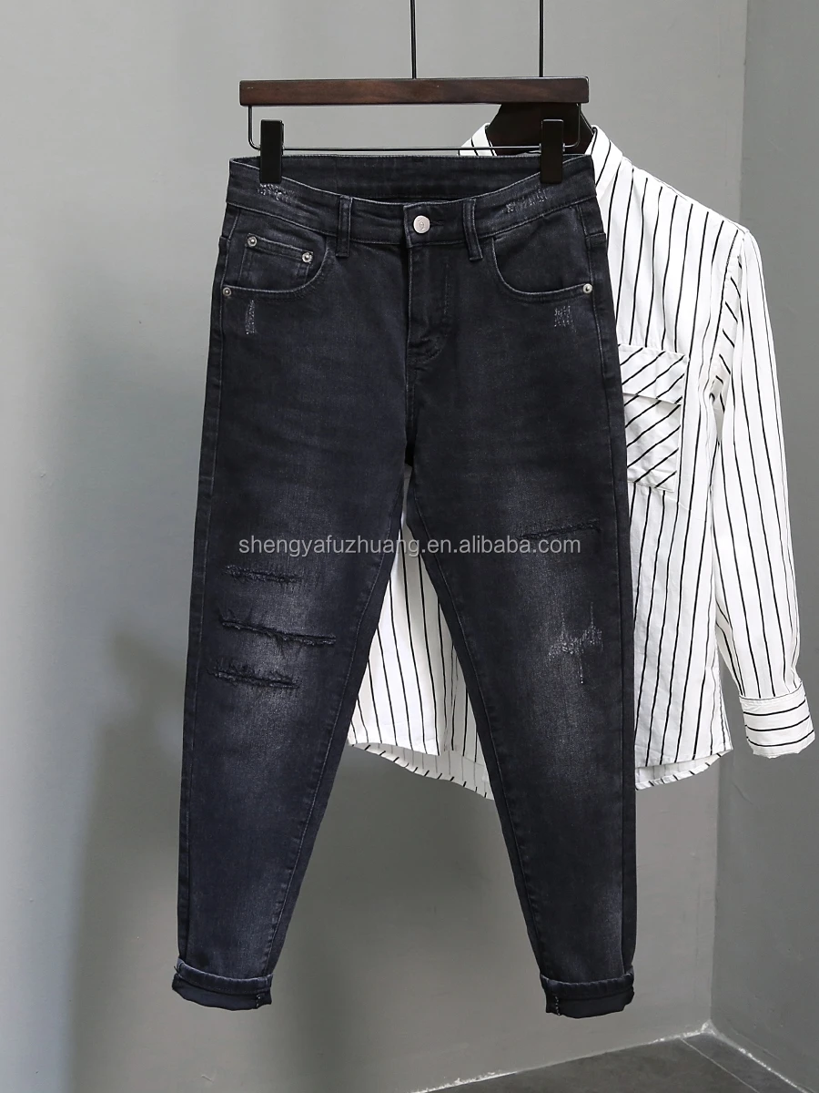 Latest design men's stretch jeans good quality men's denim trousers