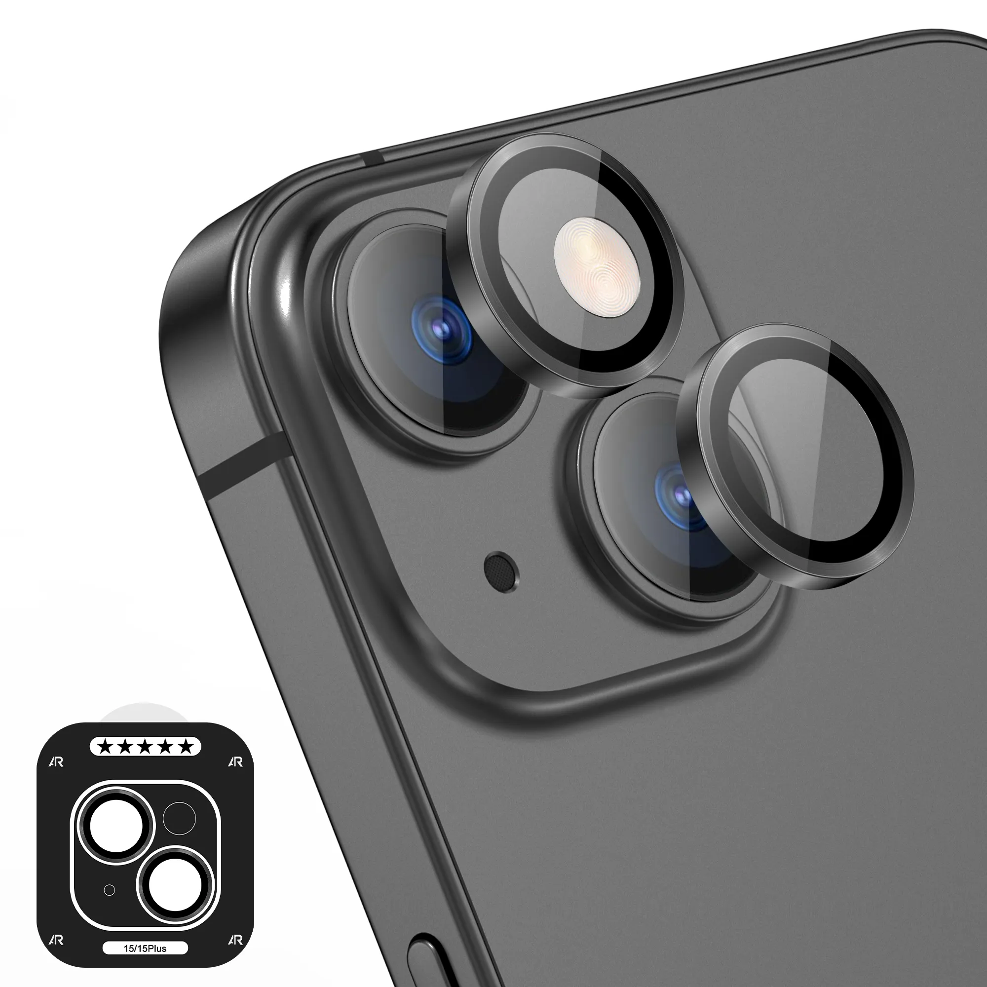 9H hợp kim nhôm ống kính máy ảnh Tempered Glass bảo vệ màn hình cho iPhone 15 14 13 12 Pro Max Mini Ống Kính Điện thoại